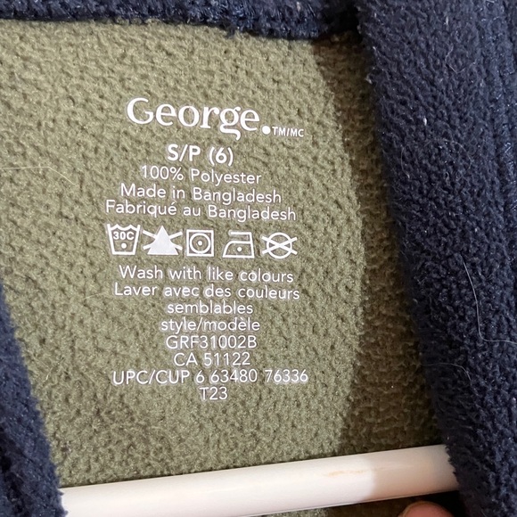 George Navy and Olive Kids Hooded Colorblock Pullover - Picture 2 of 3